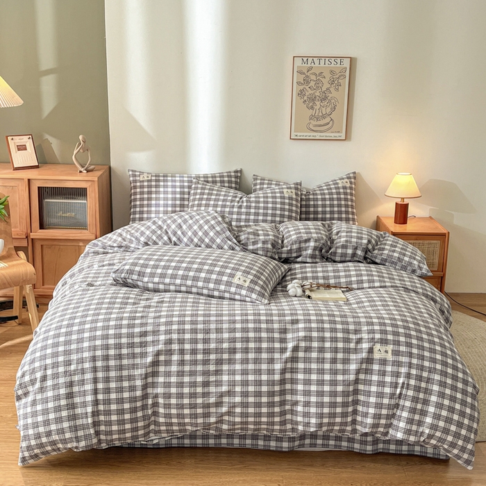 91家纺网 家纺一手货源 找家纺 21度C 2025新款A类全棉母婴级四件套单品系列-四件套 澳白灰