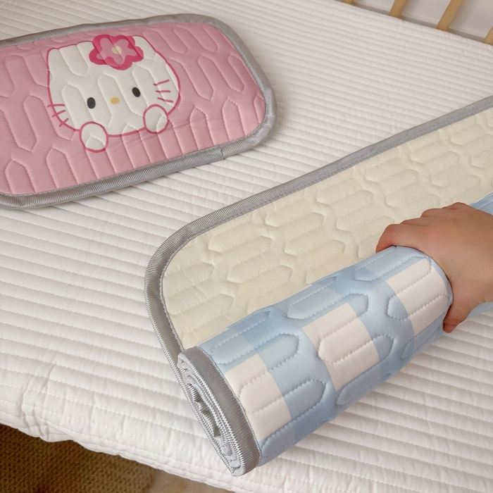 91家纺网 家纺一手货源 找家纺 美乐迪家纺 2025新款儿童乳胶凉席 蛋糕猫咪