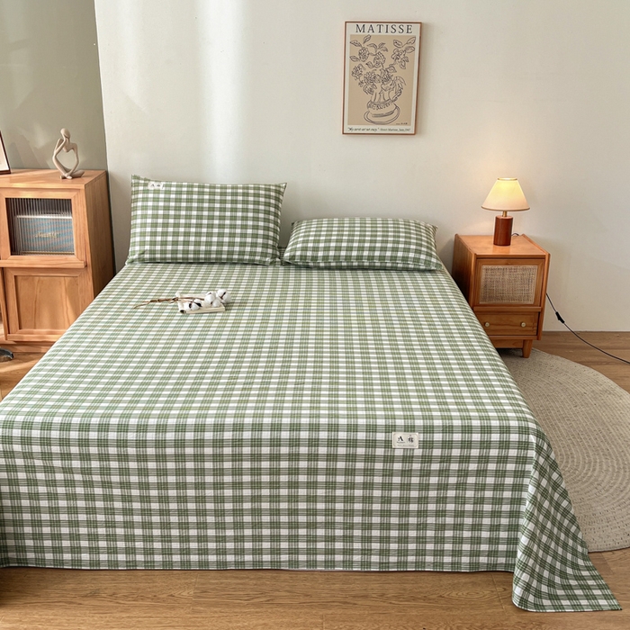 91家纺网 家纺一手货源 找家纺 21度C 2025新款A类全棉母婴级四件套单品系列-单床单 澳白绿