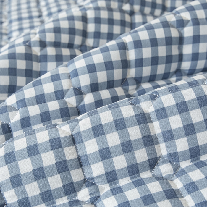 91家纺网 家纺一手货源 找家纺 恋绒家纺 2025新款无印风床褥床护垫宿舍床垫亲肤水洗棉软床垫 蓝小格