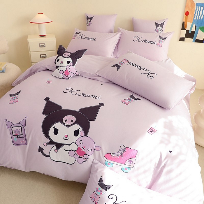 91家纺网 家纺一手货源 找家纺 绒棉世家 2025绒棉世家新款全棉水洗棉贴布绣专版四件套 库洛米