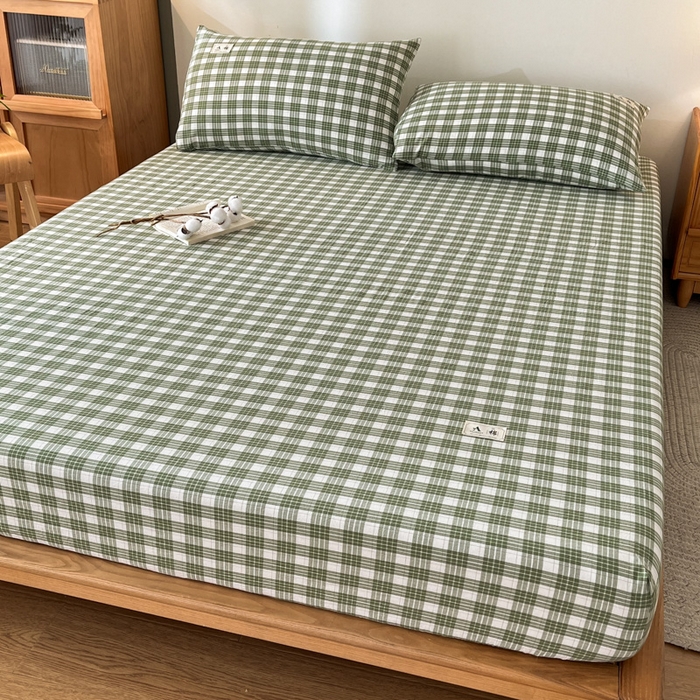 91家纺网 家纺一手货源 找家纺 21度C 2025新款A类全棉母婴级四件套单品系列-单床笠 澳白绿