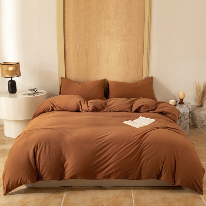 91家纺网 家纺一手货源 找家纺 梦可莱家居 2025春夏新品全棉针织棉纯色系列 南瓜