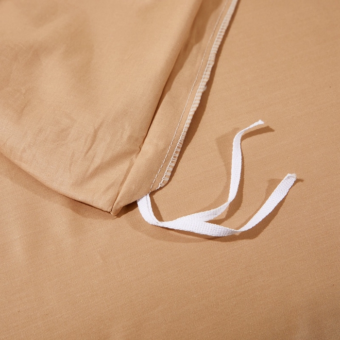 91家纺网 家纺一手货源 找家纺 晶缦家纺 2025新款喷气全棉13376纯棉斜纹纯色被套-沐兰 沐兰-卡其