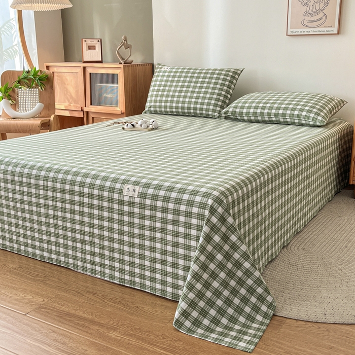 91家纺网 家纺一手货源 找家纺 21度C 2025新款A类全棉母婴级四件套单品系列-单床单 澳白绿