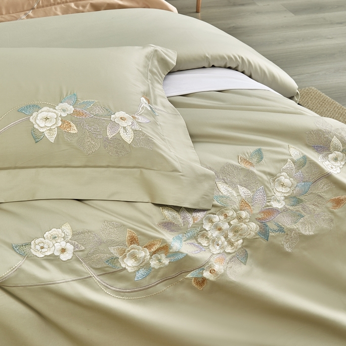 91家纺网 家纺一手货源 找家纺 爱情故事2025春夏居家新品四件套 似锦-香槟