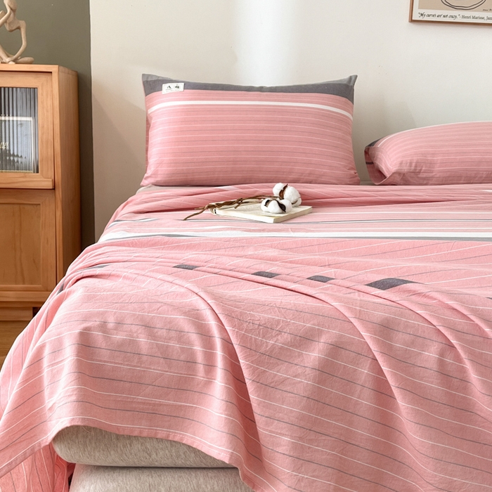 91家纺网 家纺一手货源 找家纺 21度C 2025新款A类全棉母婴级四件套单品系列-四件套 豆蔻粉