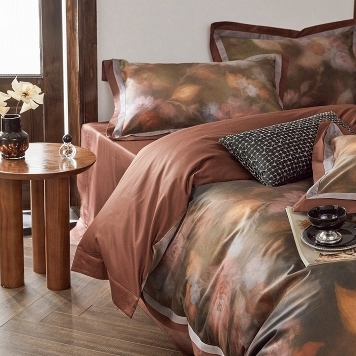 91家纺网 家纺一手货源 找家纺 由丽家纺 2025新款数码印花四件套 花黛玫