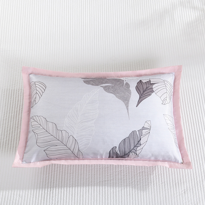 91家纺网 家纺一手货源 找家纺 小猫派 2025夏季冰丝枕头套A类豆豆凉感常规枕套 凉感绣花-粉色花束