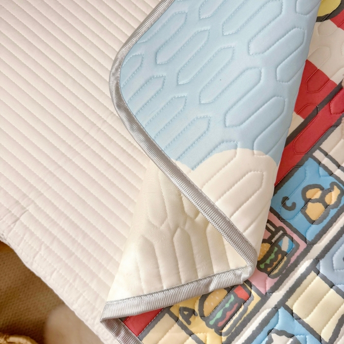 91家纺网 家纺一手货源 找家纺 美乐迪家纺 2025新款儿童乳胶凉席 汉堡伙伴