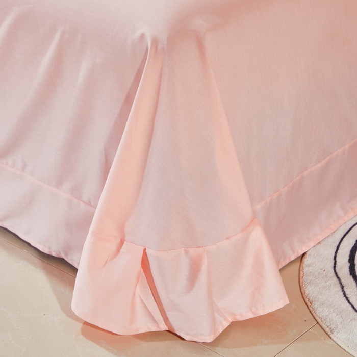 91家纺网 家纺一手货源 找家纺 晶缦家纺 2025新款喷气全棉13376纯棉斜纹纯色床单-沐兰 沐兰-粉玉