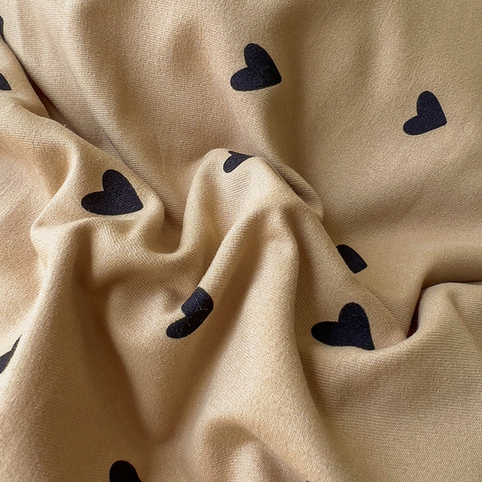 91家纺网 家纺一手货源 找家纺 欧尚 2025新款针织棉双层纱四件套 灰爱心