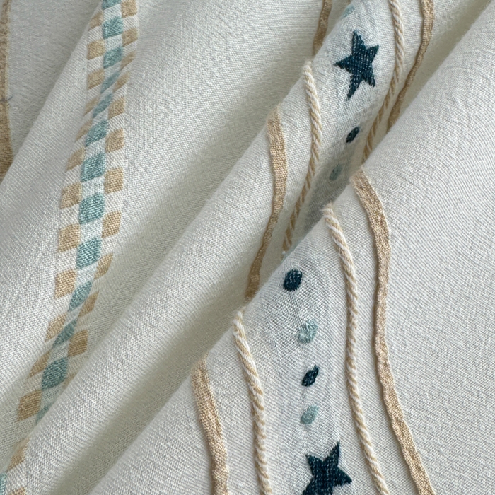 91家纺网 家纺一手货源 找家纺 简宜家居（朝初家纺） 2025新款40支全棉提花四件套（简川-星辰系列） 星辰-冰蓝