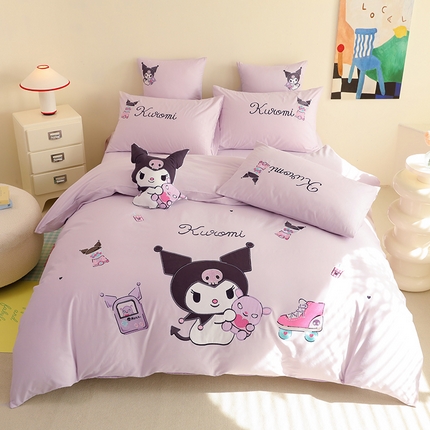 绒棉世家 2025绒棉世家新款全棉水洗棉贴布绣专版四件套 库洛米