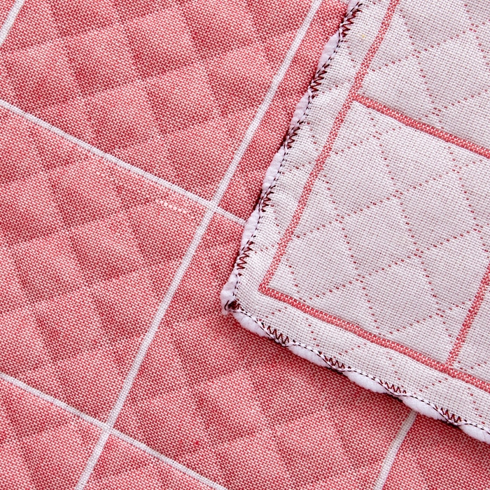 91家纺网 家纺一手货源 找家纺 朴尔家纺-毛巾被 2025新款蜂窝透气提花锁边立体枕巾 可爱云-粉