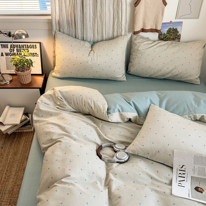 91家纺网 家纺一手货源 找家纺 麦伦家居 2025春夏新品全棉斜纹40支13372系列 初遇-绿