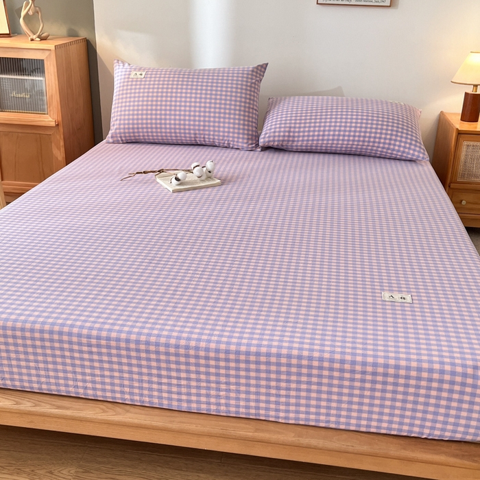 91家纺网 家纺一手货源 找家纺 21度C 2025新款A类全棉母婴级四件套单品系列-单床笠 梦幻紫