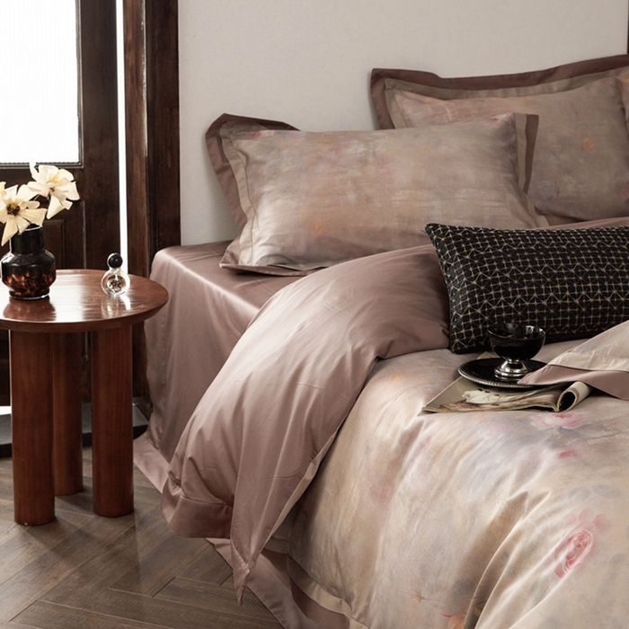 91家纺网 家纺一手货源 找家纺 由丽家纺 2025新款数码印花四件套 花茹珍