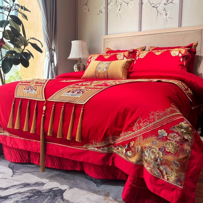 91家纺网 家纺一手货源 找家纺 爱情故事2025新款婚庆新品 百年相守