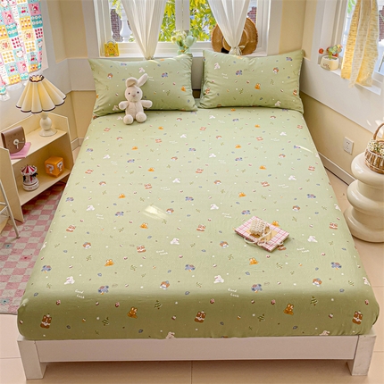 91家纺网 家纺一手货源 找家纺 名兮家居 2025新款全棉双层纱床笠 双层纱-圣诞屋