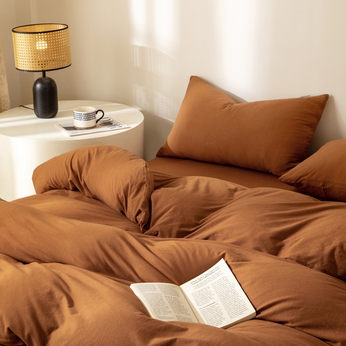 91家纺网 家纺一手货源 找家纺 梦可莱家居 2025春夏新品全棉针织棉纯色系列 南瓜