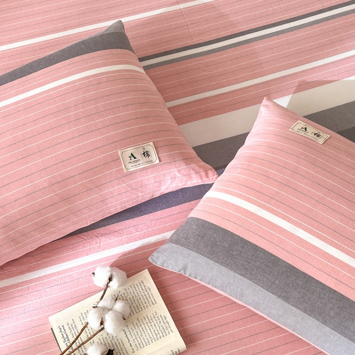 91家纺网 家纺一手货源 找家纺 21度C 2025新款A类全棉母婴级四件套单品系列-单枕套 豆蔻粉