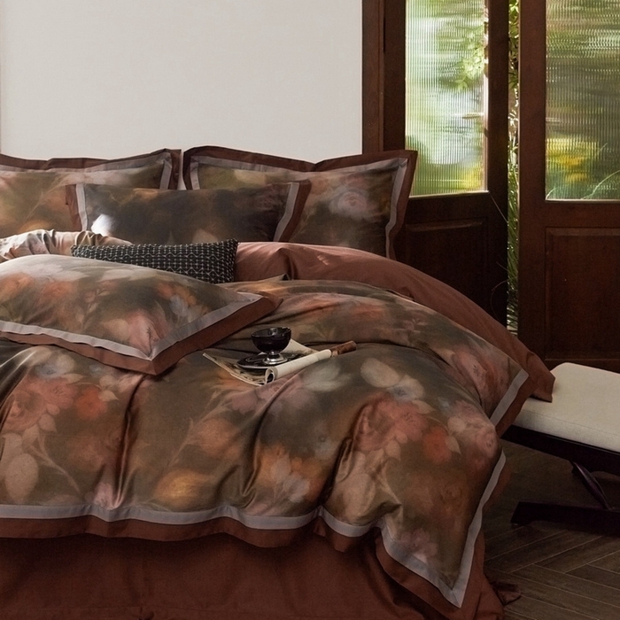 91家纺网 家纺一手货源 找家纺 由丽家纺 2025新款数码印花四件套 花黛玫