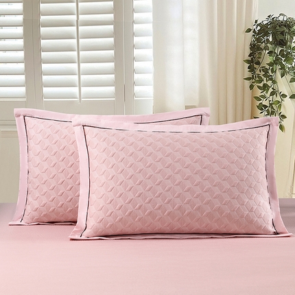 小猫派 2025夏季冰丝枕头套A类豆豆凉感常规枕套 凉感不绣花-菱形粉