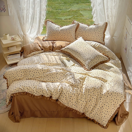 91家纺网 家纺一手货源 找家纺 （总）欧尚 2025新款针织棉双层纱四件套