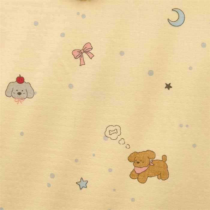 91家纺网 家纺一手货源 找家纺 名兮家居 2025新款全棉双层纱床笠 双层纱-狗狗幻想