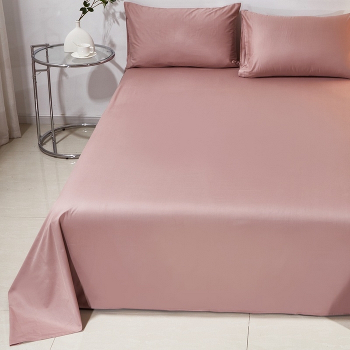 91家纺网 家纺一手货源 找家纺 晶缦家纺 2025新款喷气全棉13376纯棉斜纹纯色床单-沐兰 沐兰-奶咖