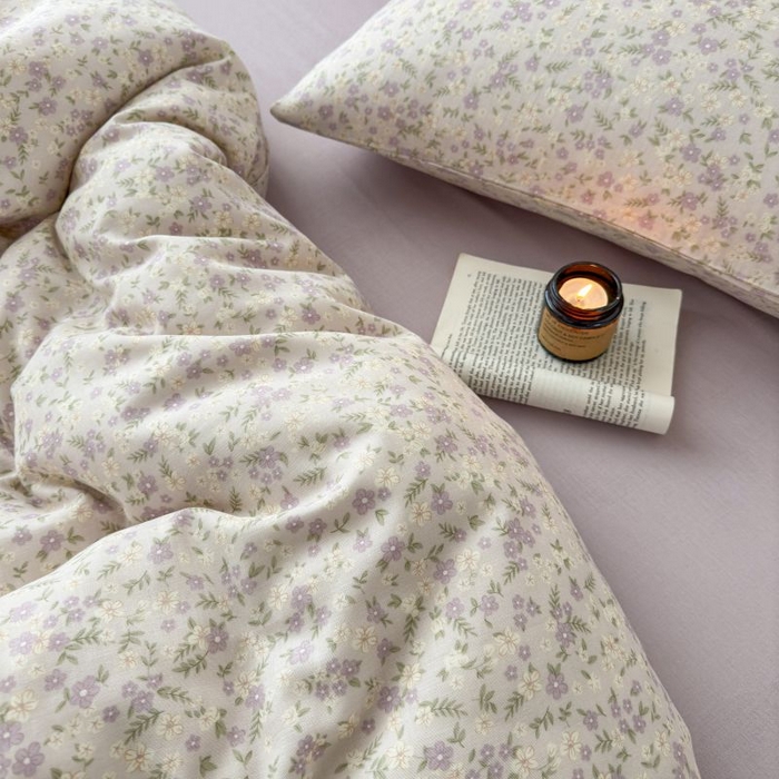 91家纺网 家纺一手货源 找家纺 典曼家纺 2025新款双层纱小清新印花四件套-床拍 半亩花田