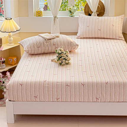 名兮家居 2025新款全棉双层纱床笠 双层纱-蝴蝶结