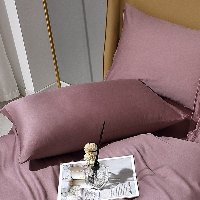 91家纺网 家纺一手货源 找家纺 晶缦家纺 2025新款全棉纯棉50支双股贡缎长绒棉纯色单品枕套 绮芸-帛咖色