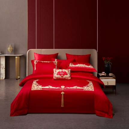 91家纺网 家纺一手货源 找家纺 爱情故事2025新款婚庆新品 锦凤流光