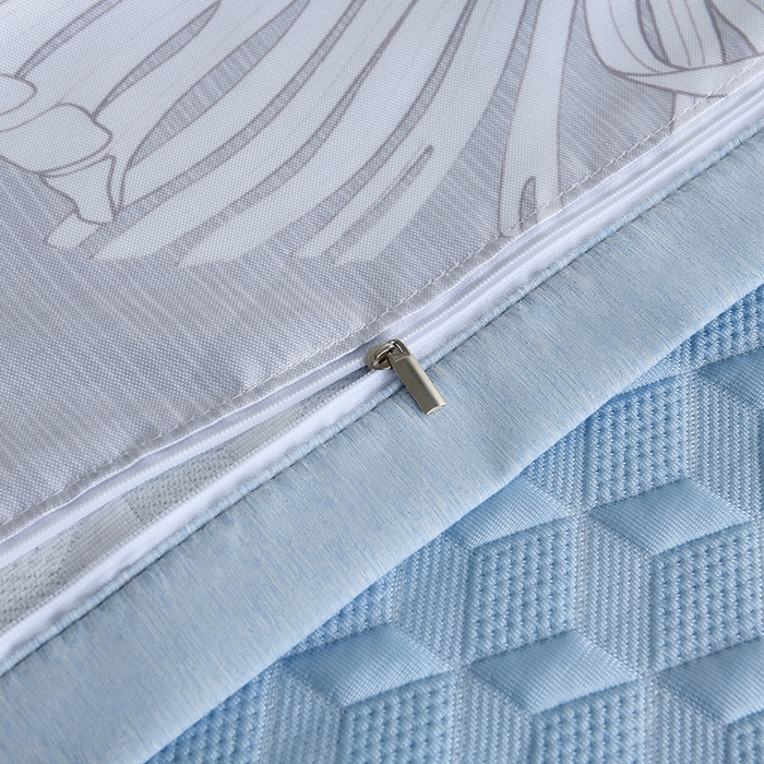 91家纺网 家纺一手货源 找家纺 小猫派 2025夏季冰丝枕头套A类豆豆凉感常规枕套 凉感不绣花-菱形蓝