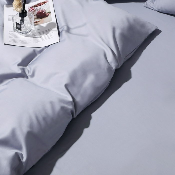 91家纺网 家纺一手货源 找家纺 晶缦家纺 2025新款全棉纯棉50支双股贡缎长绒棉纯色单品被套 绮芸-绫兰灰 