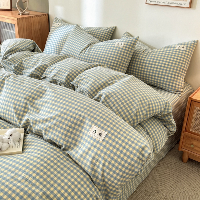 91家纺网 家纺一手货源 找家纺 21度C 2025新款A类全棉母婴级四件套单品系列-单被套 琉璃格