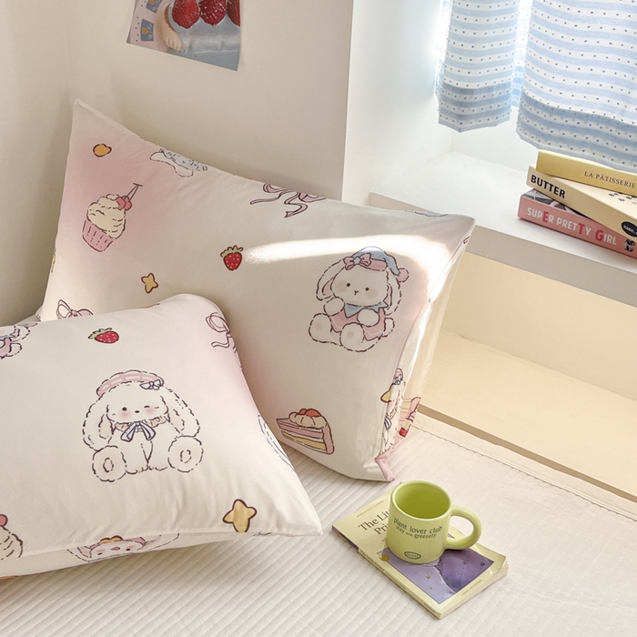 91家纺网 家纺一手货源 找家纺 桃子家居  2025新款A类高品质牛奶针织棉软糯大豆夏被 针织棉-蝴蝶结甜甜兔