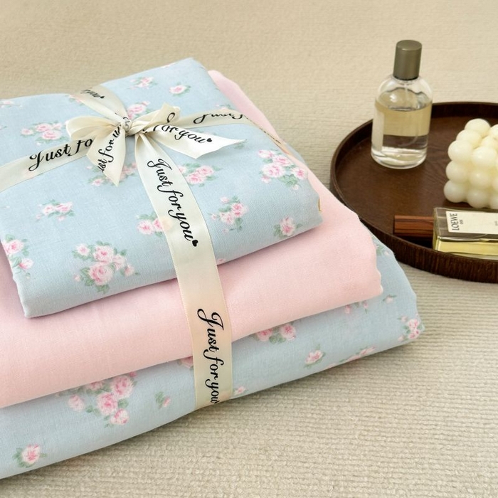 91家纺网 家纺一手货源 找家纺 典曼家纺 2025新款双层纱小清新印花四件套-叠拍 初夏