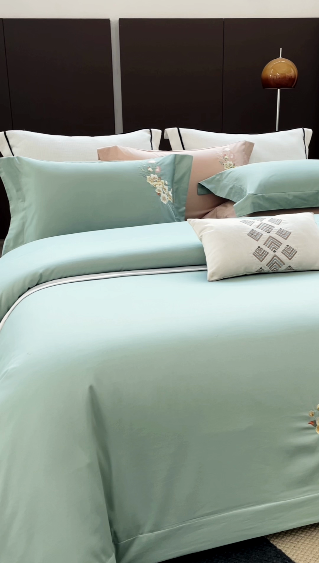 91家纺网 家纺一手货源 找家纺 爱情故事2025春夏居家新品四件套 繁花（绿）