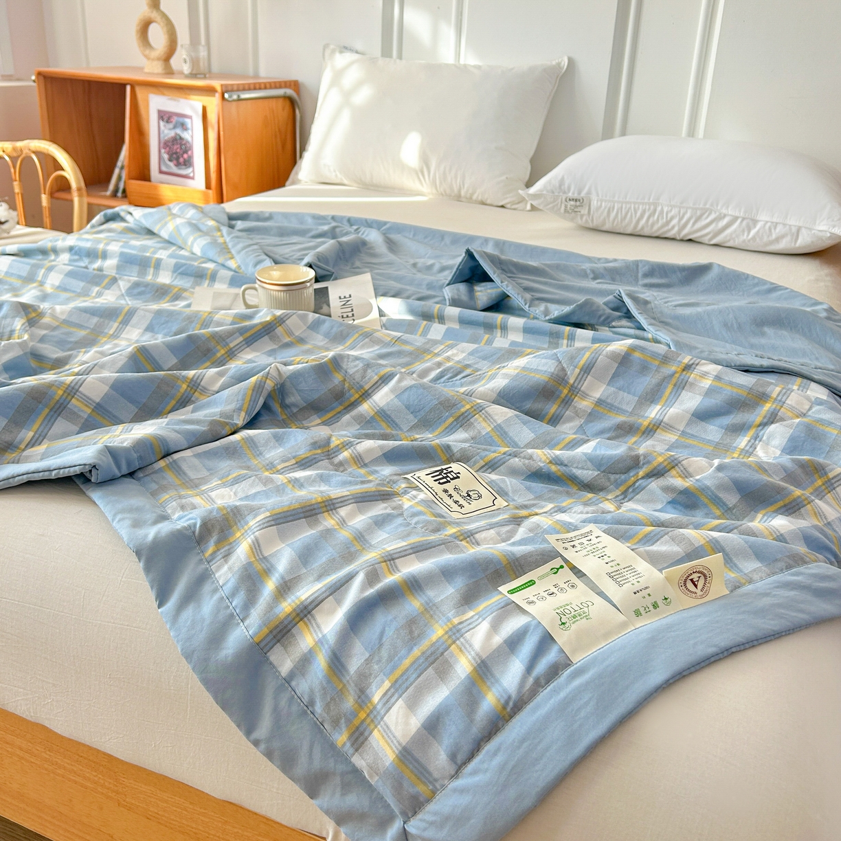 91家纺网 家纺一手货源 找家纺 佰丝居 2025新款A类水洗棉夏被100%新疆棉花被空调被夏凉被 莫妮卡