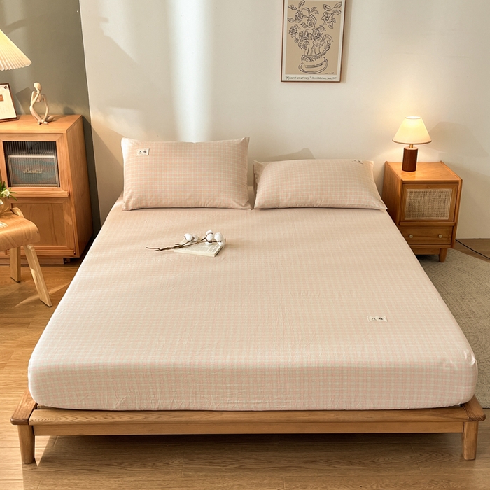 91家纺网 家纺一手货源 找家纺 21度C 2025新款A类全棉母婴级四件套单品系列-单床笠 春野玉