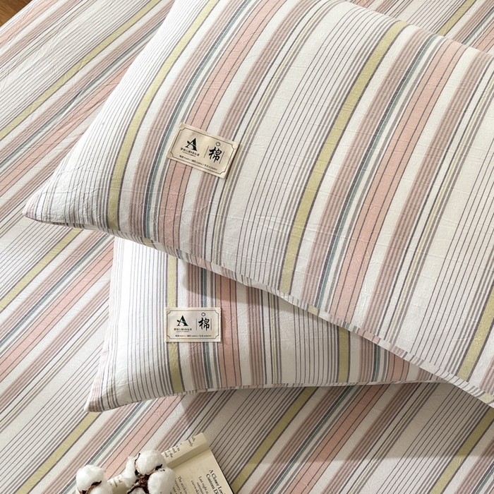 91家纺网 家纺一手货源 找家纺 21度C 2025新款A类全棉母婴级四件套单品系列-单枕套 沐妍粉