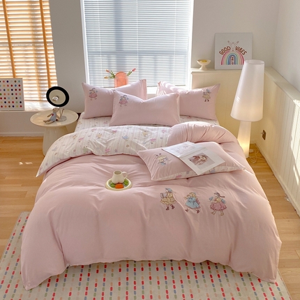 91家纺网 家纺一手货源 找家纺 （总）于果 2025款全棉双层纱印加绣四件套