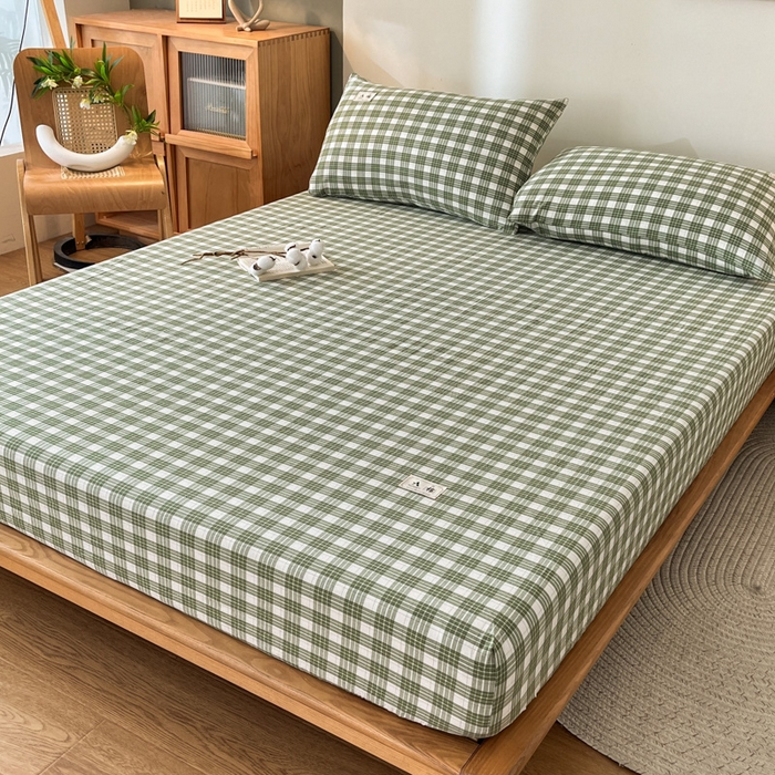 91家纺网 家纺一手货源 找家纺 21度C 2025新款A类全棉母婴级四件套单品系列-单床笠 澳白绿