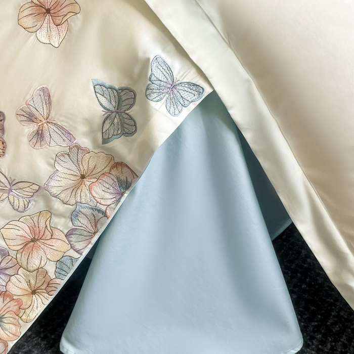 91家纺网 家纺一手货源 找家纺 （总）欧乐蒂 2025新款A类亲肤棉刺绣四件套-蝶舞