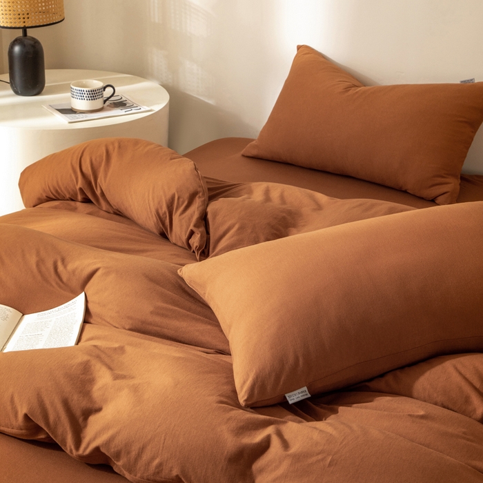 91家纺网 家纺一手货源 找家纺 梦可莱家居 2025春夏新品全棉针织棉纯色系列 南瓜