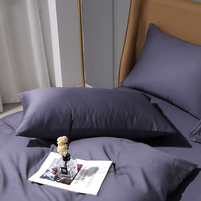 91家纺网 家纺一手货源 找家纺 晶缦家纺 2025新款全棉纯棉50支双股贡缎长绒棉纯色单品枕套 绮芸-深度灰