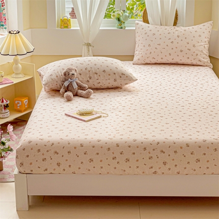 名兮家居 2025新款全棉双层纱床笠 双层纱-小雾丁